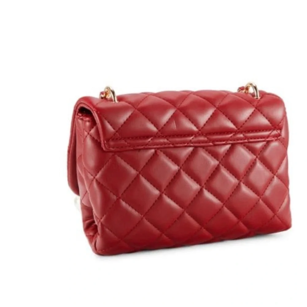 Badgley Mischka NWT Diamond Red‎ Quilted Chain Shoulder Bag